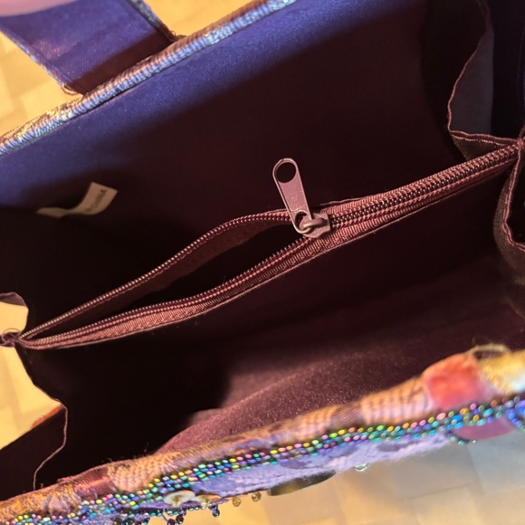 Vintage beaded handbag with sequins - Picture 4 of 9